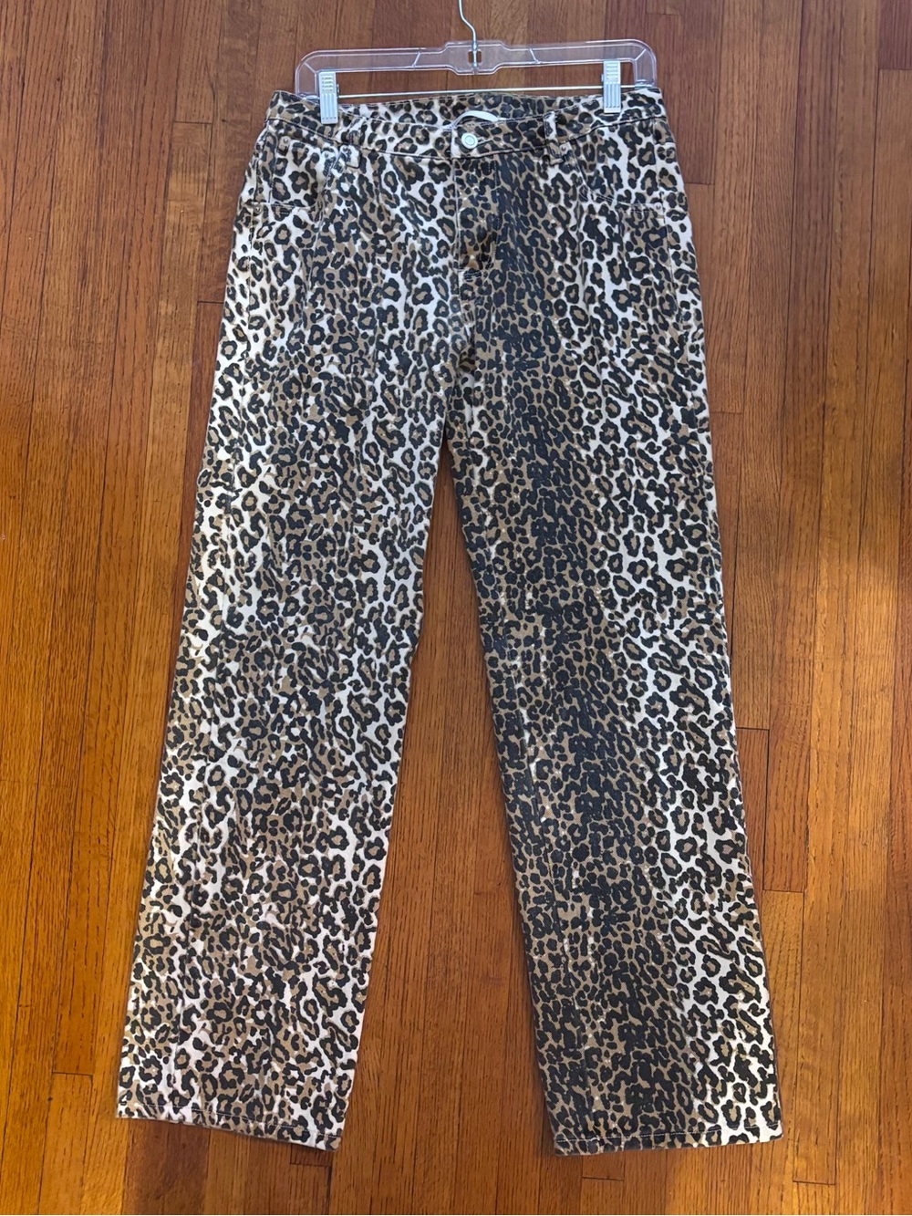 SALTY Leopard Animal Print Straight Leg Jeans
